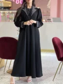 عباية دُجى بخامة باربي كريب إندونيسي سوداء